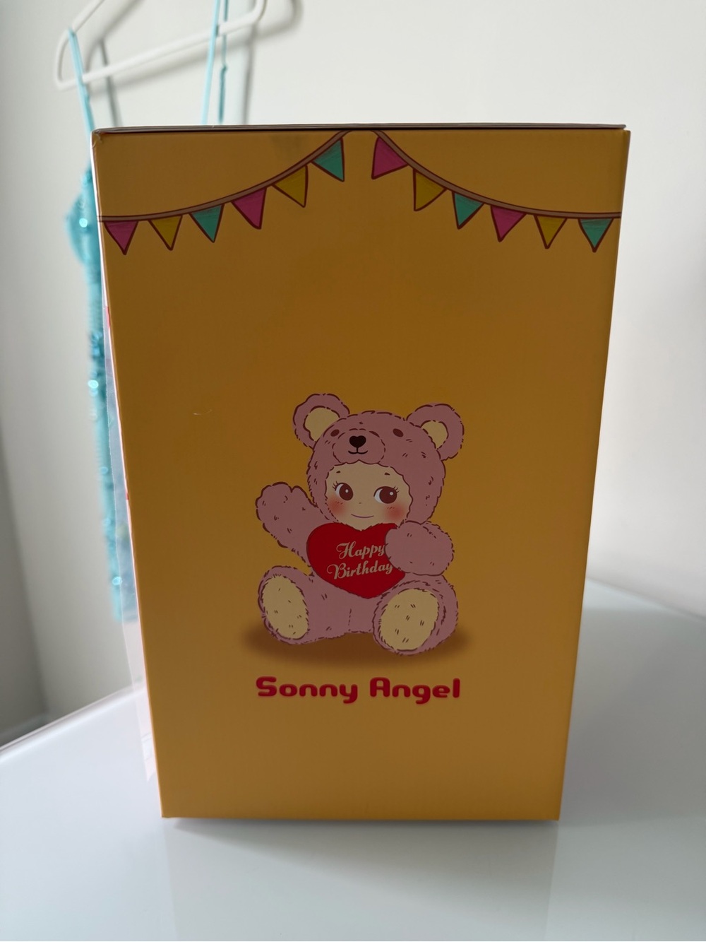 Sonny Angel Pink Plush Bear Doll with Red 'Happy Birthday' Heart - Picture 3 of 8